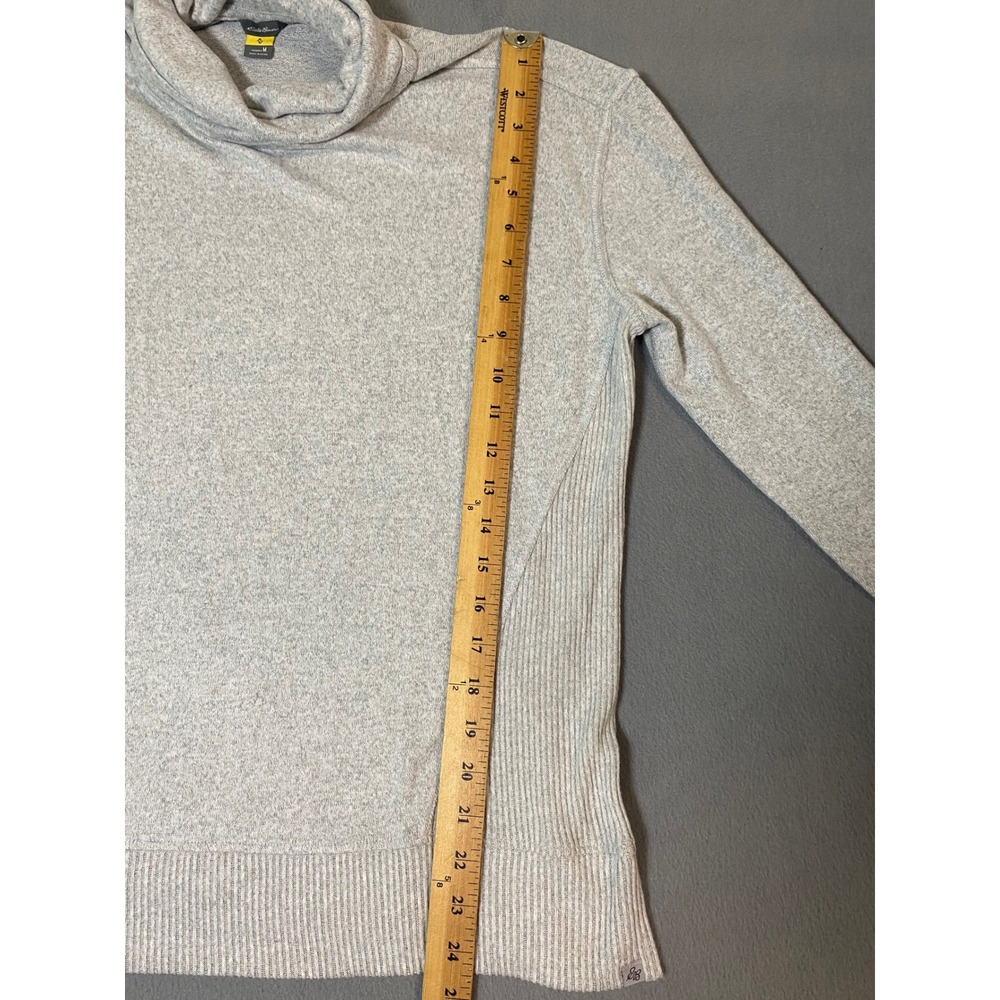Eddie Bauer Travex Womens Cowl Neck Sweater Gray Ribbed Side Panel Size M - Picture 2 of 7